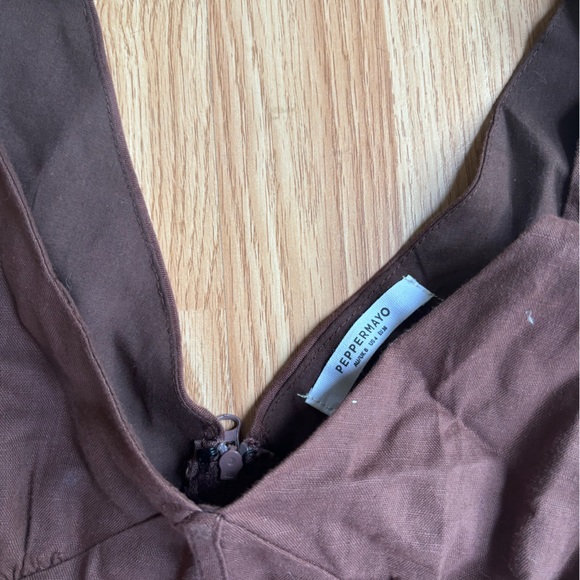 Peppermayo Parisian Life Linen Bustier Crop - Choc Brown - Picture 2 of 4